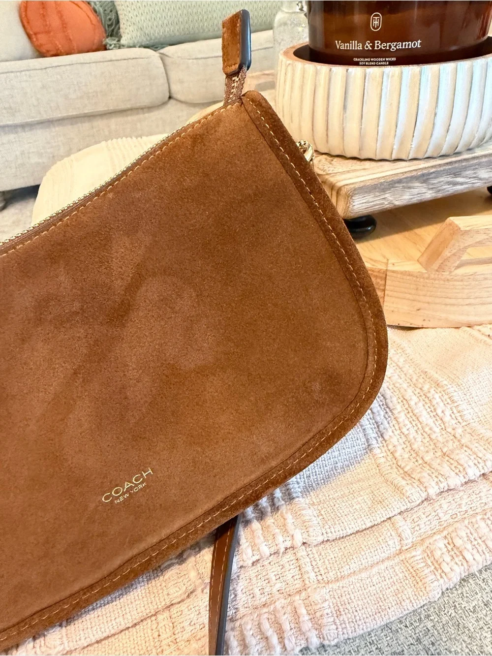 Coach Waverly bag - warm brown suede - loved for one month!